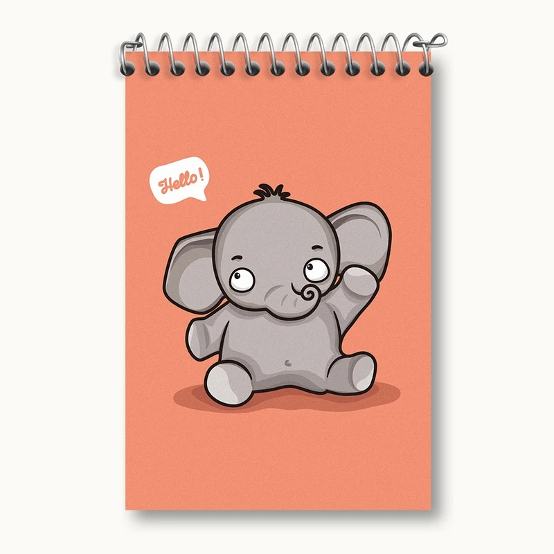 دفتر یادداشت 50 برگ خندالو مدل فیل کیوت کد F2480