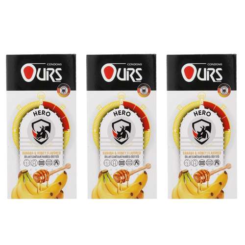 کاندوم تاخیری و خاردار اورز مدل HERO  سه بسته 12 عددی