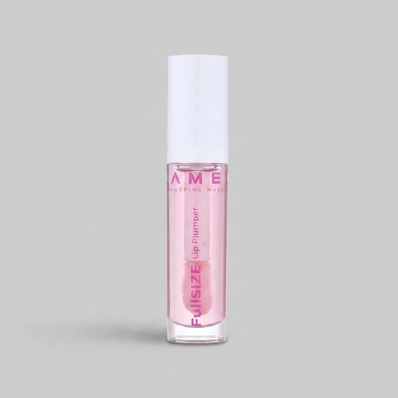 بالم لب حجم‌دهنده لامل مدل Plumper 402 حجم 4ml مرطوب‌کننده با گلیسیرین مناسب پوست خشک، ترک‌خورده و حساس بانوان، براش‌دار و رنگ صورتی روشن