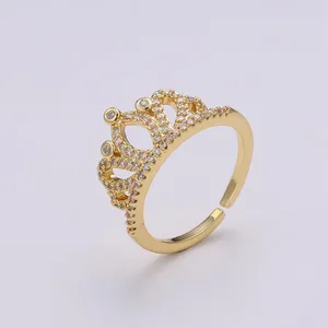  انگشتر طلا 18 عیار زنانه قیراط طرح تاج کد GH2643