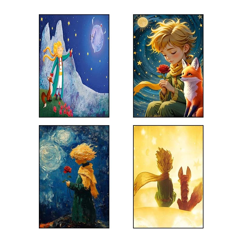 تابلو شاسي کارنيکا طرح شازده کوچولو کد 32755 مجموعه 4 عددی