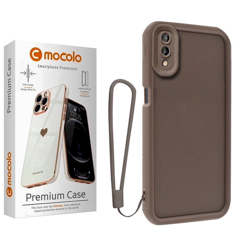 کاور موکولو مدل Silicone Puffer Strap مناسب برای گوشی موبایل سامسونگ Galaxy A02 به همراه بند آویز