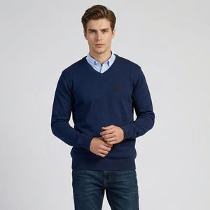 پلیور یقه هفت مردانه تریکو پاییزان مدل P700