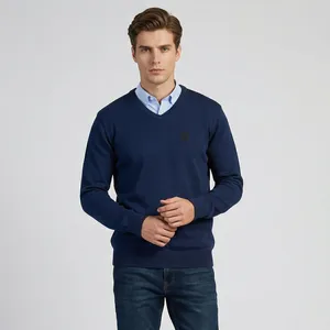 پلیور یقه هفت مردانه تریکو پاییزان مدل P700