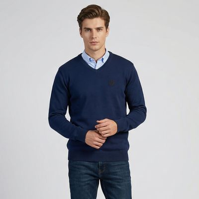 پلیور یقه هفت مردانه تریکو پاییزان مدل P700