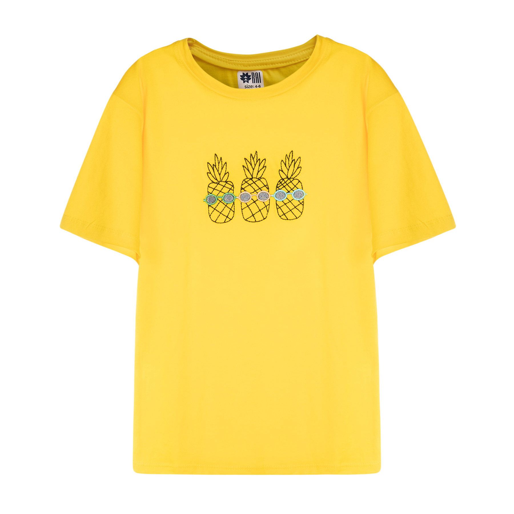 تی شرت آستین کوتاه زنانه مادر مدل pineapple رنگ زرد
