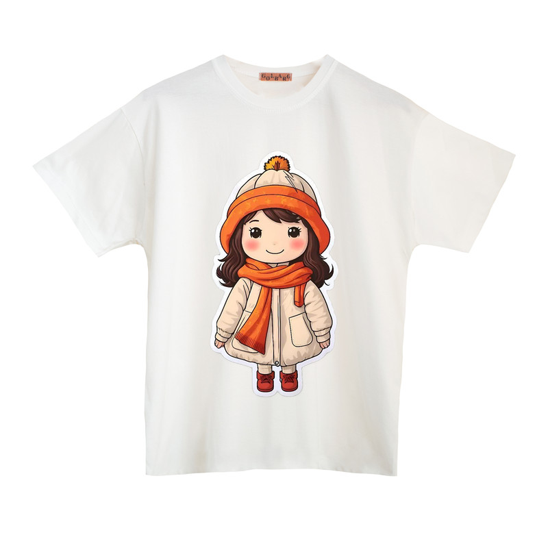 تی شرت آستین کوتاه زنانه مدل دختر پاییزی