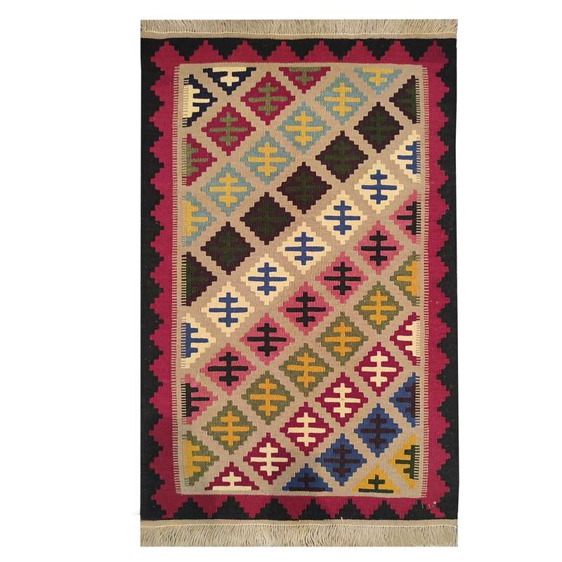 گلیم دستباف یک متری طرح خشتی مدل AA229