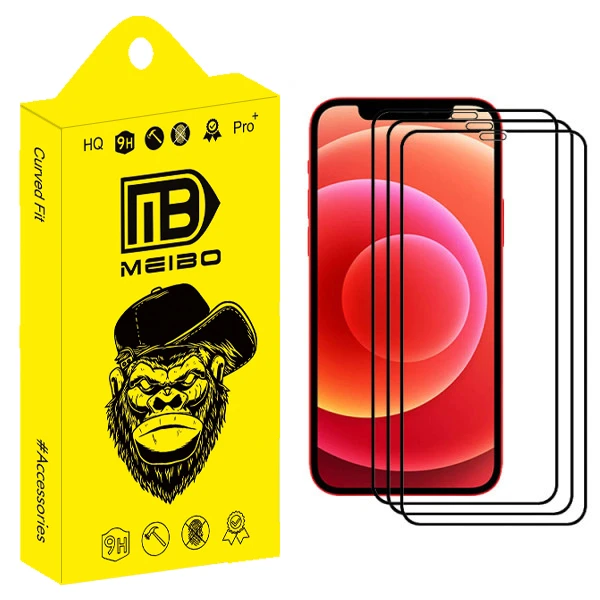 محافظ صفحه نمایش سرامیکی میبو مدل +MHD مناسب برای گوشی موبایل اپل Iphone 12mini بسته سه عددی