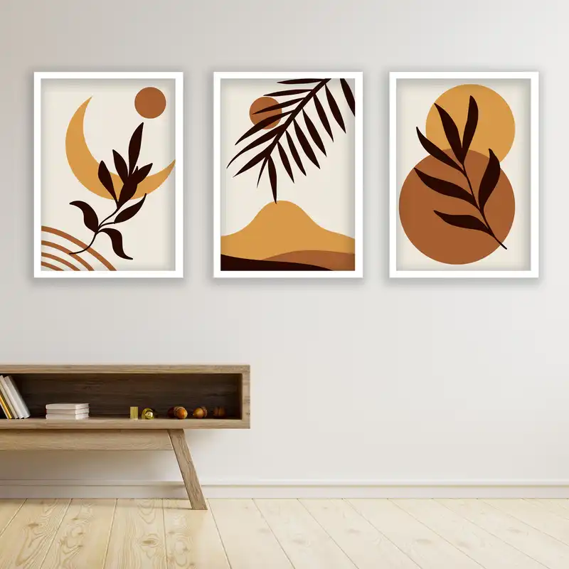 تابلو مدل مینیمال دکوراتیو کد LA-G30121 مجموعه 3 عددی
