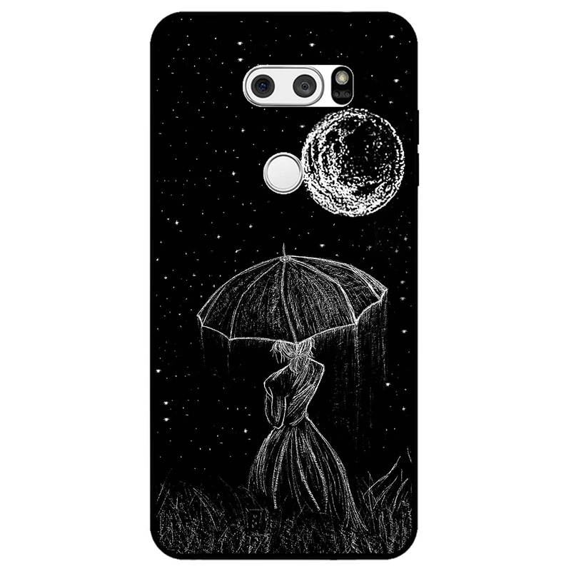 کاور مگافون طرح دختر و ماه مدل 1369 مناسب برای گوشی موبایل ال جی V30