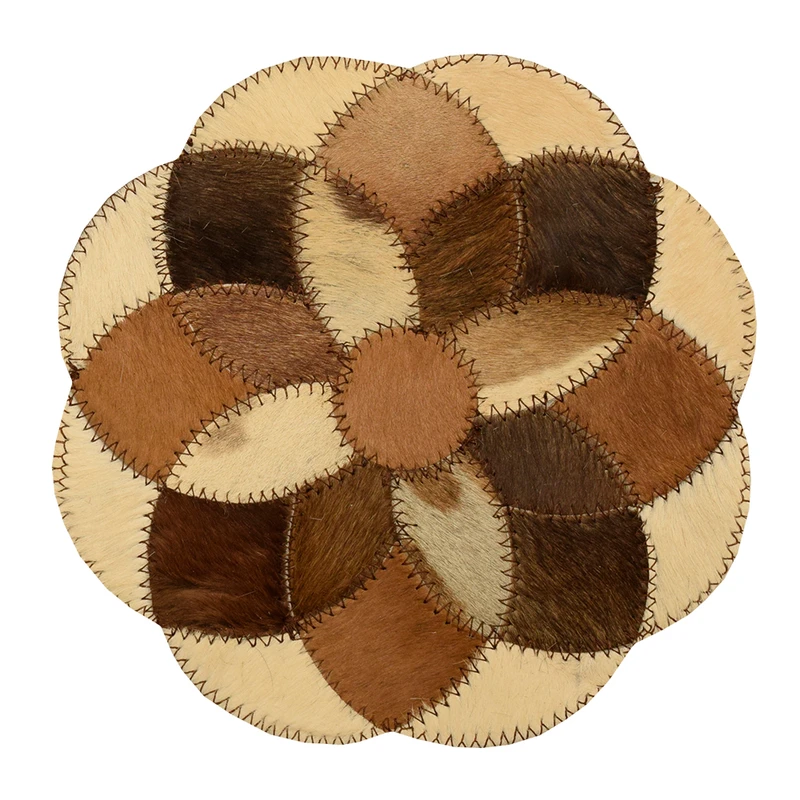 رومیزی کلاژ چرم و پوست مدل گل کد 0059