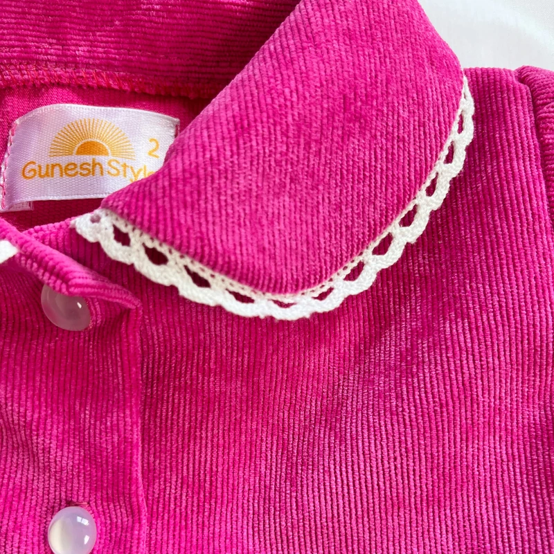 عکس شماره 3 : پیراهن آستین بلند یقه ب ب دخترانه مدل تک جیب