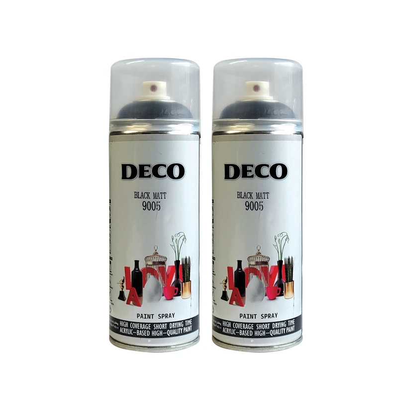 اسپری رنگ مشکی دکو  مدل d2 حجم 400 میلی لیتری مجموعه 2 عددی