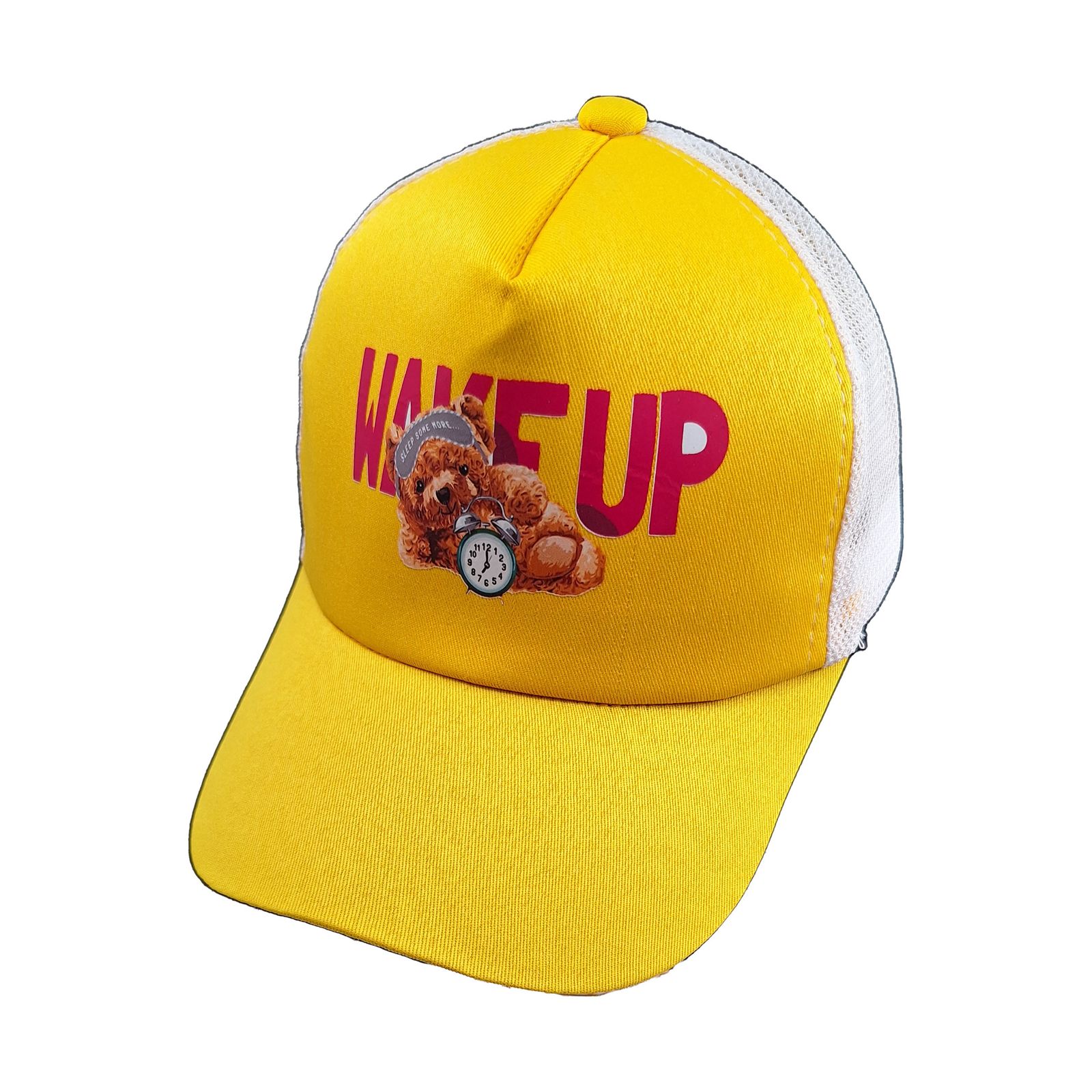 کلاه کپ بچگانه مدل WAKE UP کد 1189 رنگ زرد -  - 3
