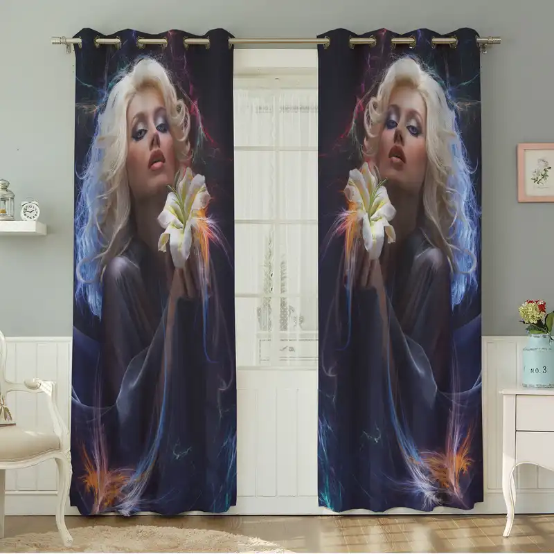 پرده نیروانا طرح چهره مدل مخمل کد 5224 سایز 140×280 سانتی متر