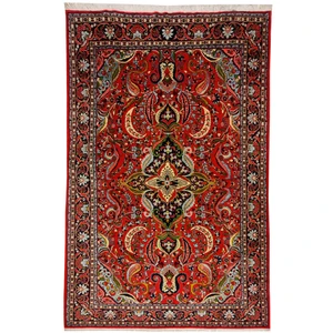 فرش دستبافت قدیمی شش متری طرح لچک ترنج کد HA32