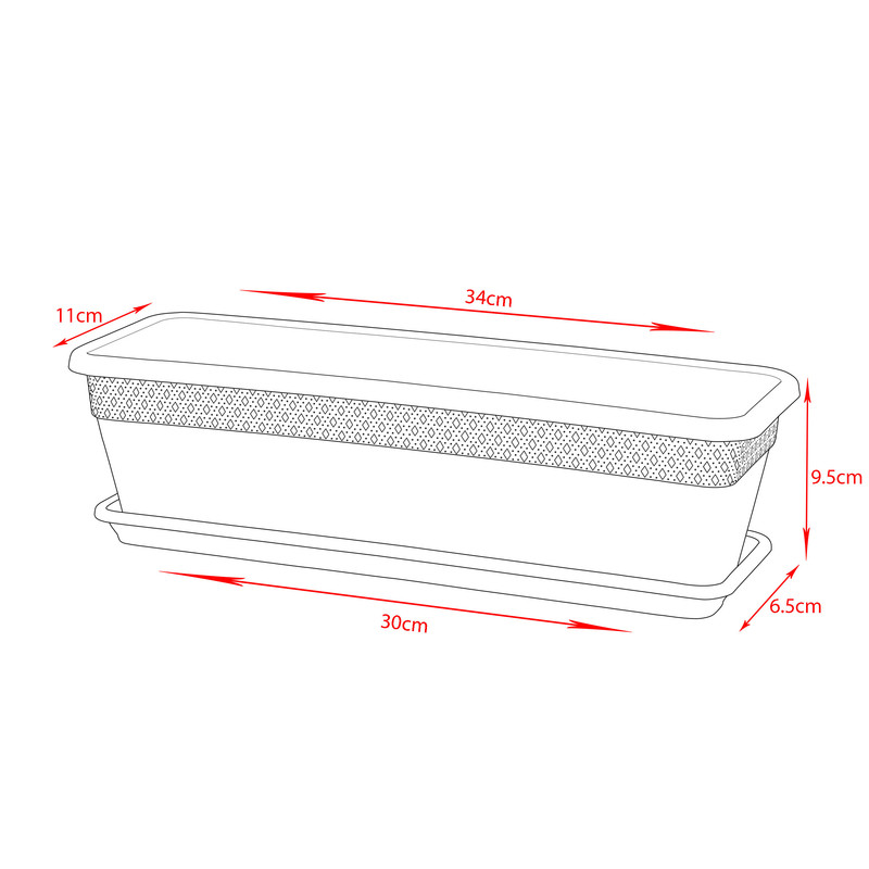 گلدان مدل پلاستیکی مستطیلی کد 603 مجموعه 3عددی