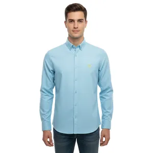پیراهن آستین بلند یقه برگردان با تنخور معمولی (regular fit) مردانه مدل 5682 