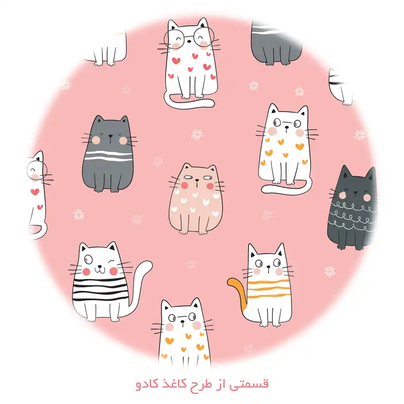 کاغذ کادو طرح گربه کد 138 بسته 5 عددی