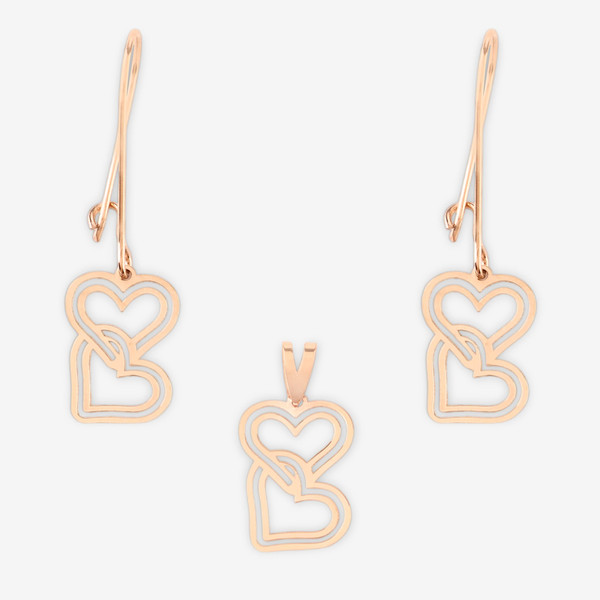 نیم ست طلا 18 عیار زنانه حافا گلد مدل قلب کد nim06