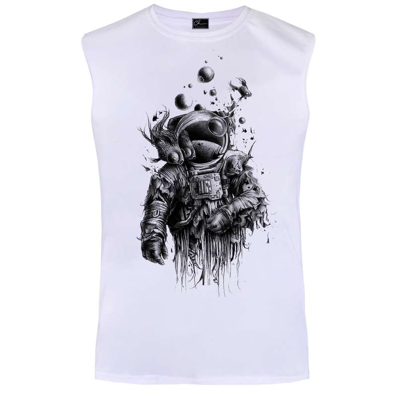 تاپ مردانه مدل فضانورد کد J01 رنگ سفید