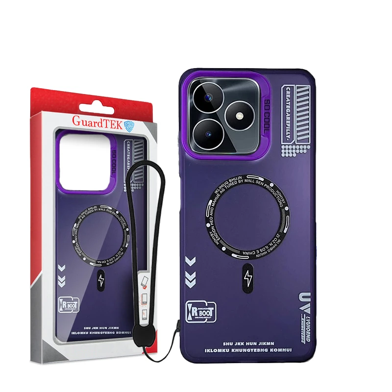 کاور گاردتک آساک مدل Socool_Strap مناسب برای گوشی موبایل ریلمی C51/C53 به همراه بند آویز
