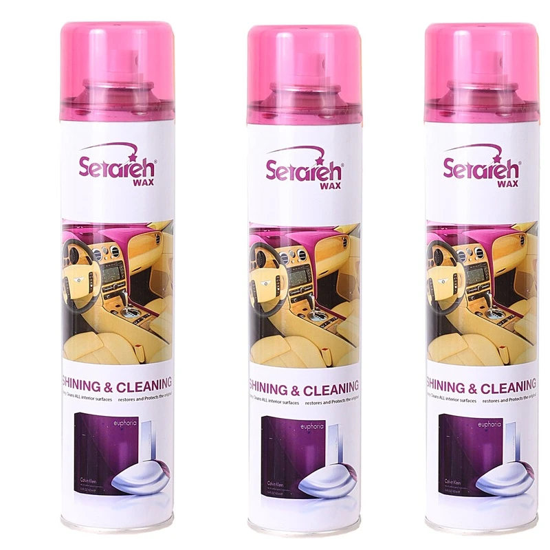 اسپری داشبورد خودرو واکس ستاره مدل  DS حجم 300 میلی لیتر بسته 3 عددی