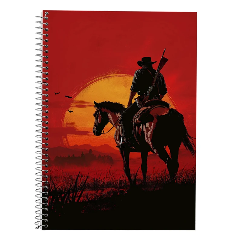 دفتر زبان 50 برگ مدوپد مدل دو خط طرح رد دد red dead کد DF13504