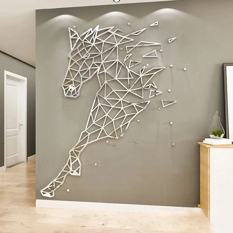 آینه پلکسی گلس مدل دکوراتیو اسب کد N86 مجموعه 24 عددی