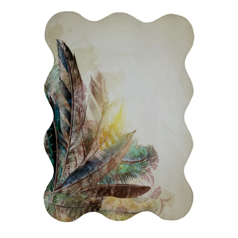 پادری مدل دالبر طرح پر کد 8180 سایز 80x110 سانتی متر 