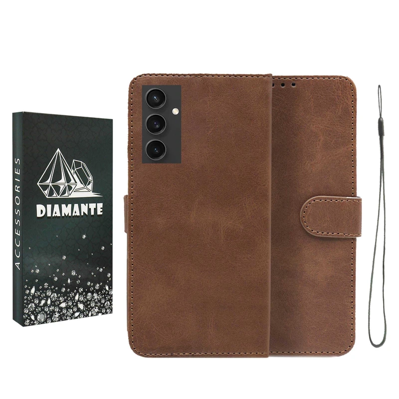 کیف کلاسوری دیامانته مدل Bandaviz Bk مناسب برای گوشی موبایل سامسونگ Galaxy S23 FE به همراه بند