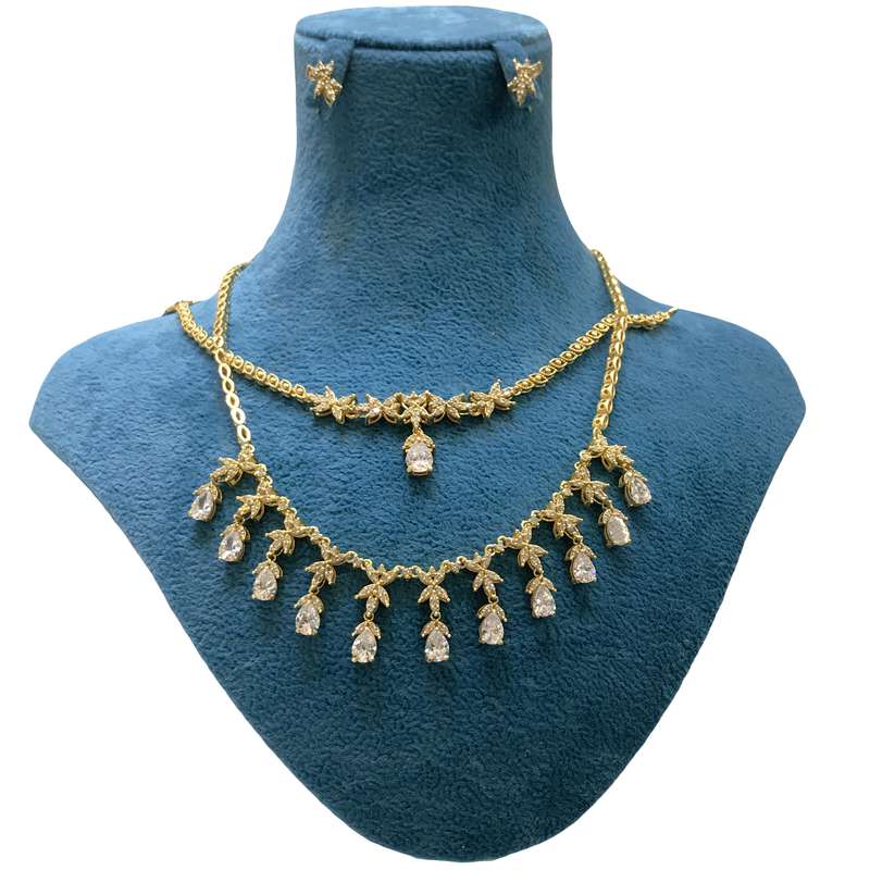 نیم ست نقره زنانه مدل جواهر مزین به نگین اتریشی نیم ست نقره زنانه مدل جواهر مزین به نگین اتریشی