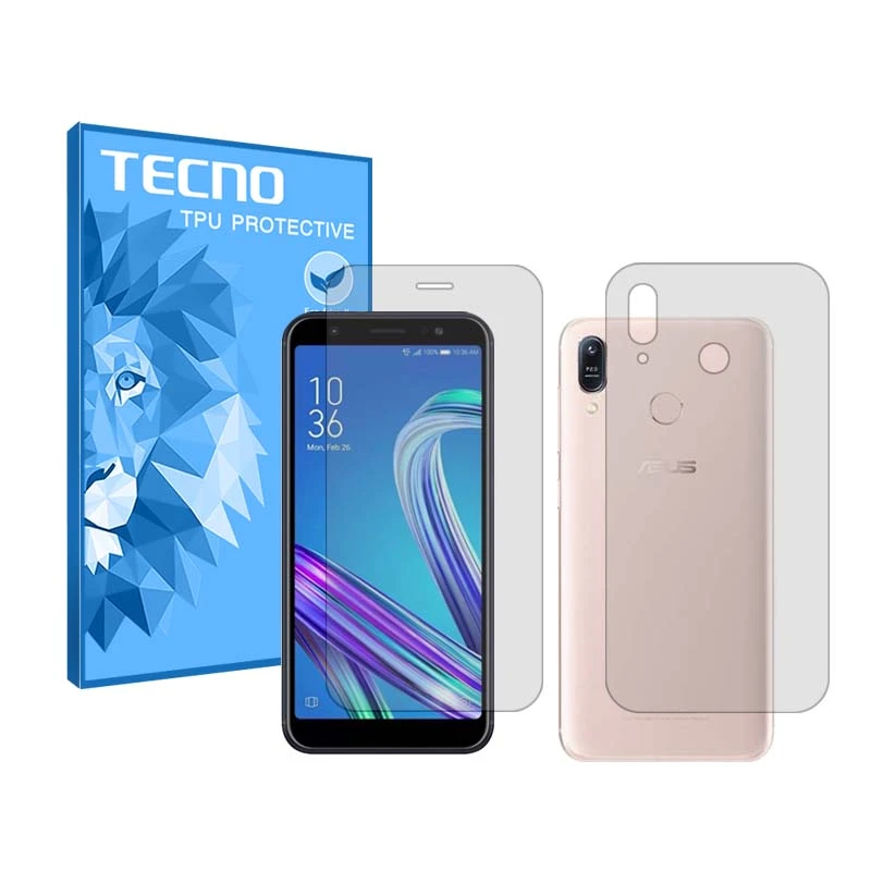 محافظ صفحه نمایش شفاف تکنو مدل Resistant مناسب برای گوشی موبایل ایسوس Zenfone Max (M1) ZB555KL به همراه محافظ پشت گوشی