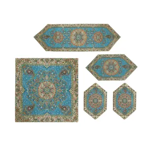 ست 5 تکه رومیزی ترمه یزد طرح افشاری کد 6000770