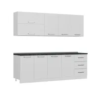 کابینت آشپزخانه فلفور کابینت مدل 225 cm مجموعه 6 عددی