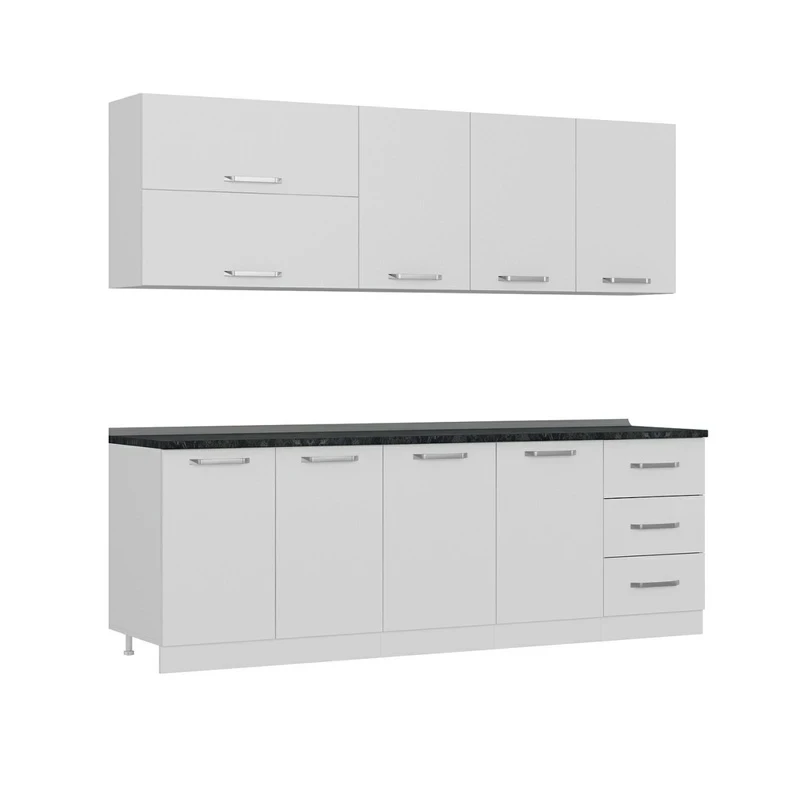 کابینت آشپزخانه فلفور کابینت مدل 225 cm مجموعه 6 عددی