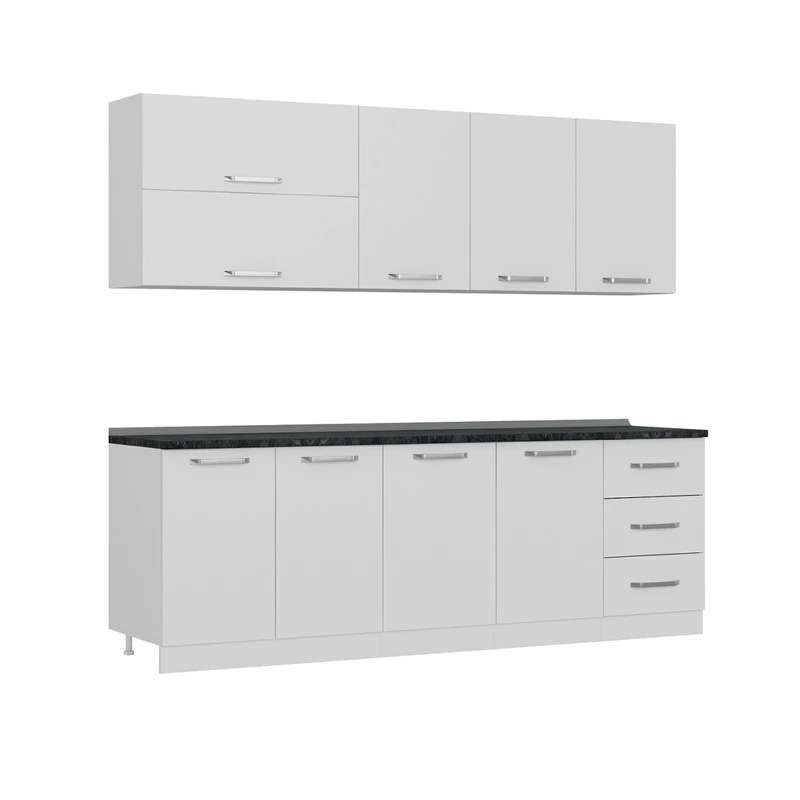 کابینت آشپزخانه فلفور کابینت مدل 225 cm مجموعه 6 عددی کابینت آشپزخانه فلفور کابینت مدل 225 cm مجموعه 6 عددی