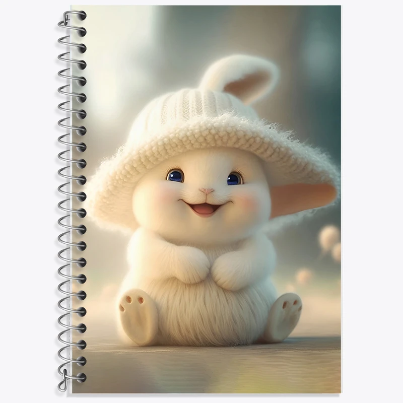 دفتر زبان 50 برگ خندالو مدل سه خط طرح خرگوش بامزه کد F5742