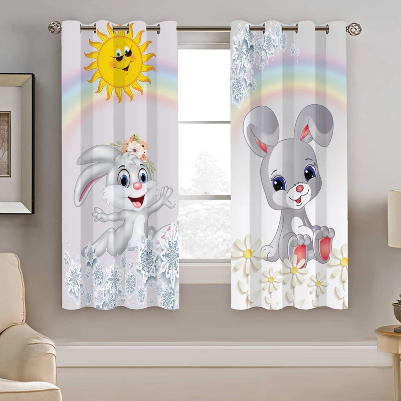 پرده نیروانا طرح خرگوش کودک مدل مخمل کد 8197 سایز 140×200 سانتی متر