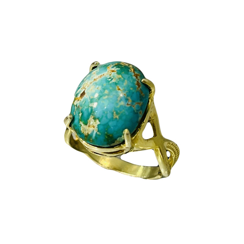 انگشتر نقره زنانه مدل چهار چنگ بی نهایت با فیروزه نیشابوری 9-42