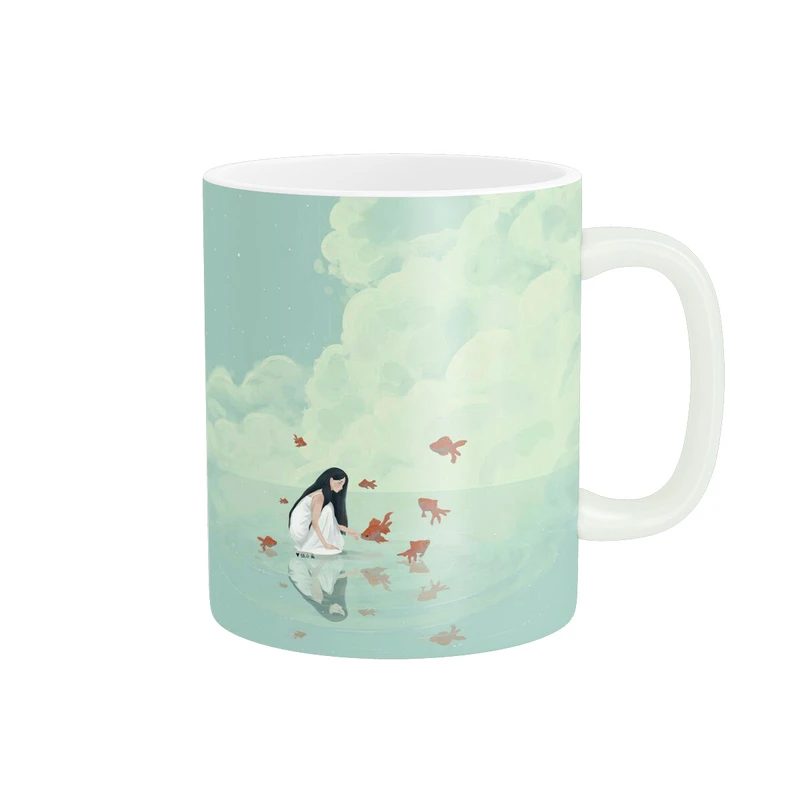 ماگ پاد آفرین مدل دختر و ماهی ها کد 231