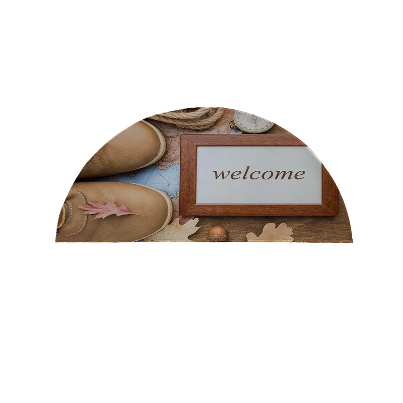 پادری مدل نیم دایره طرح Welcome کد 8477 سایز 90×45 سانتی متر