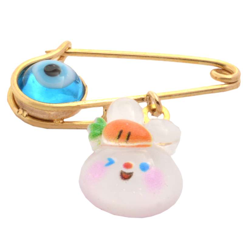 سنجاق سینه طلا 18 عیار بچگانه طلای مستجابی مدل چشم و خرگوش کد T626 سنجاق سینه طلا 18 عیار بچگانه طلای مستجابی مدل چشم و خرگوش کد T626