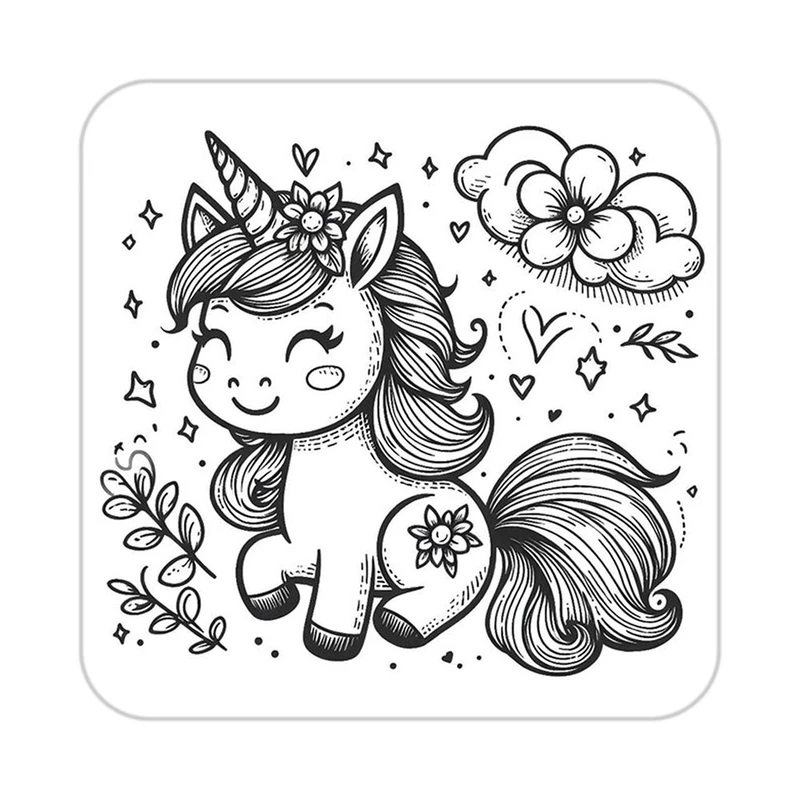 زیر لیوانی کاکتی طرح اسب تک شاخ و یونیکورن مدل mp31415