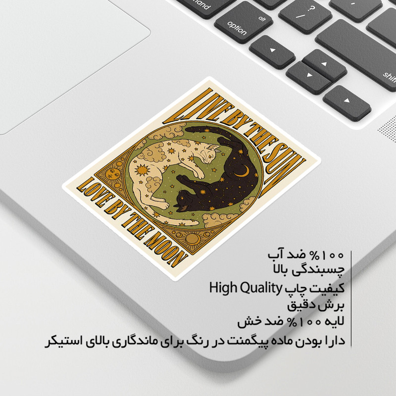 استیکر لپ تاپ ماسا دیزاین طرح گربه مدل STKA00396