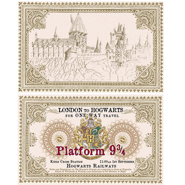 اسباب بازی زینتی مدل چوب دستی هری پاتر طرح الدر به همراه بلیط قطار و نقشه مدرسه