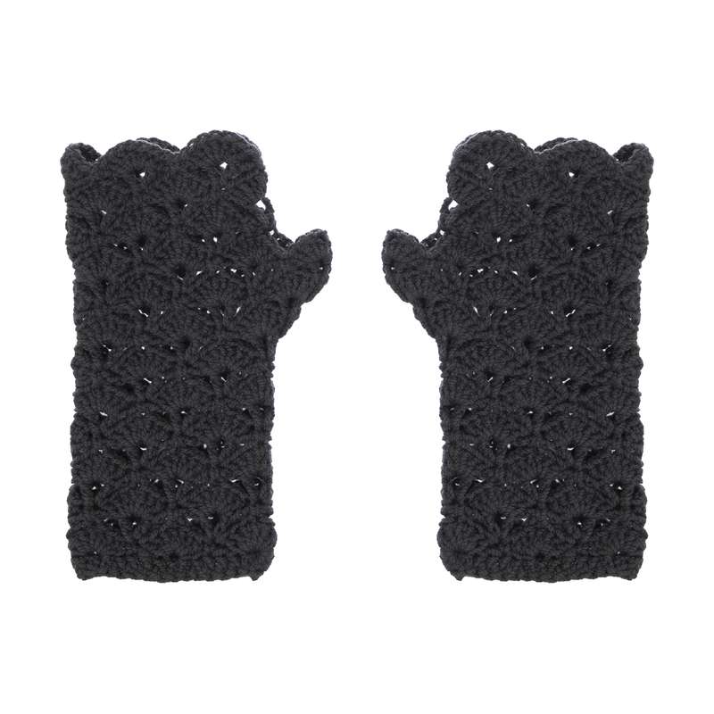 دستکش بافتنی زنانه مدل AZ-02 رنگ طوسی تیره