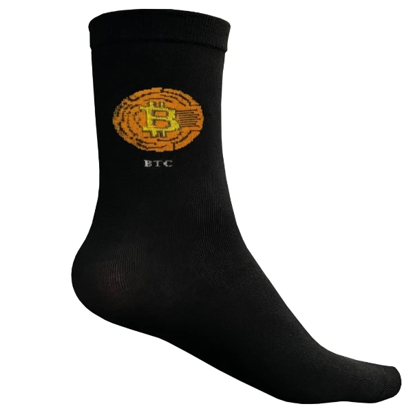جوراب ساق بلند مردانه هورا مهر مدل HS-CRYPTO-BTC