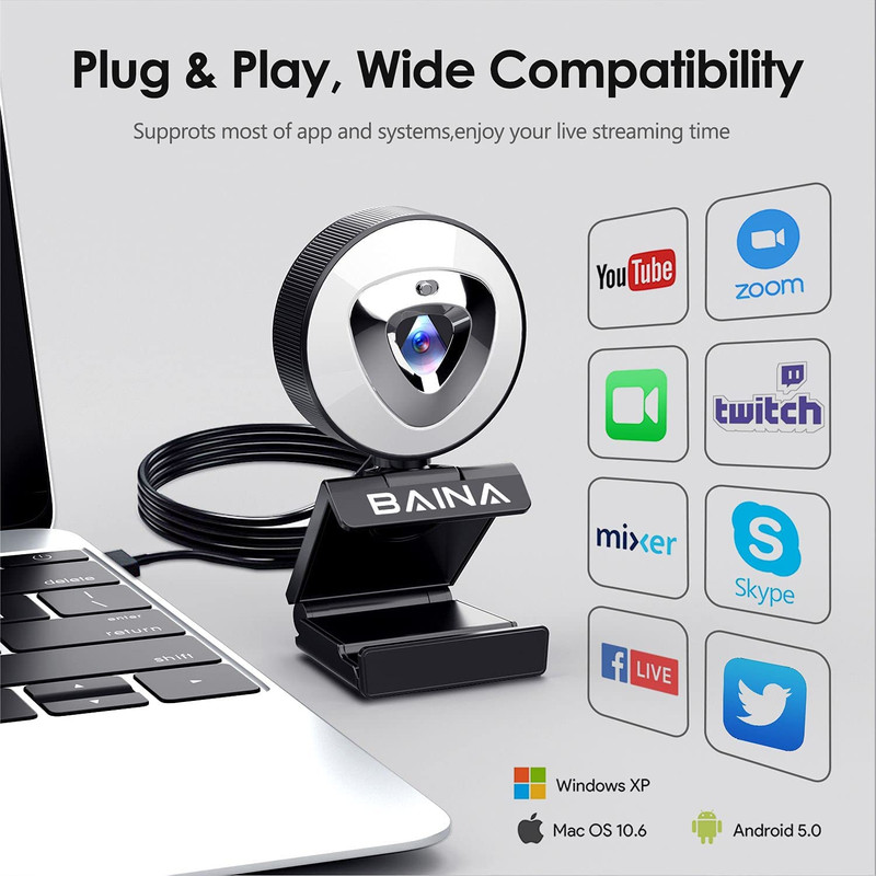 وب کم باینا مدل Streaming with Ring Light 3